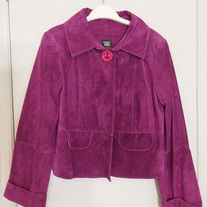 Fuschia leather Worth jacket